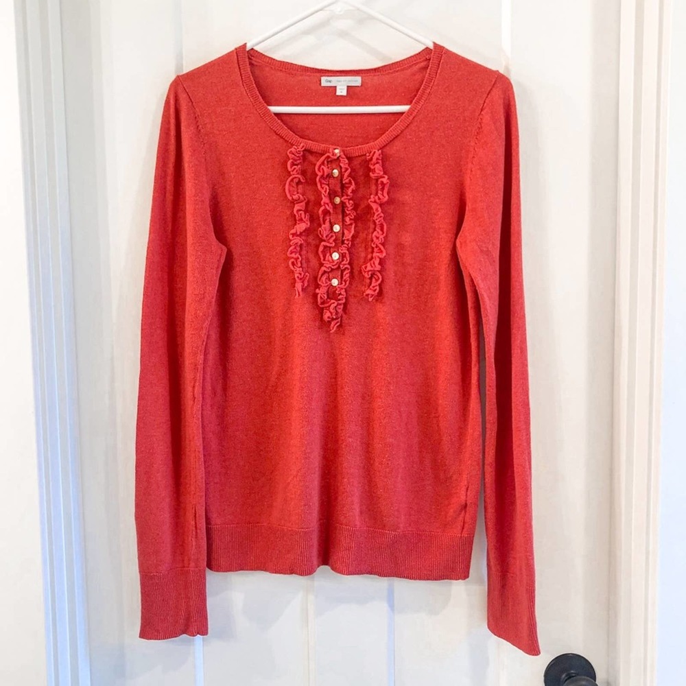 Gap Cashmere Blend Sweater Blouse Red Medium